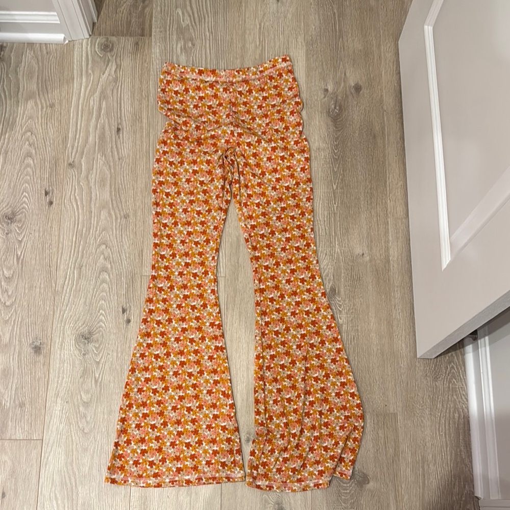 Promesa Orange Floral Boot Cut Pants